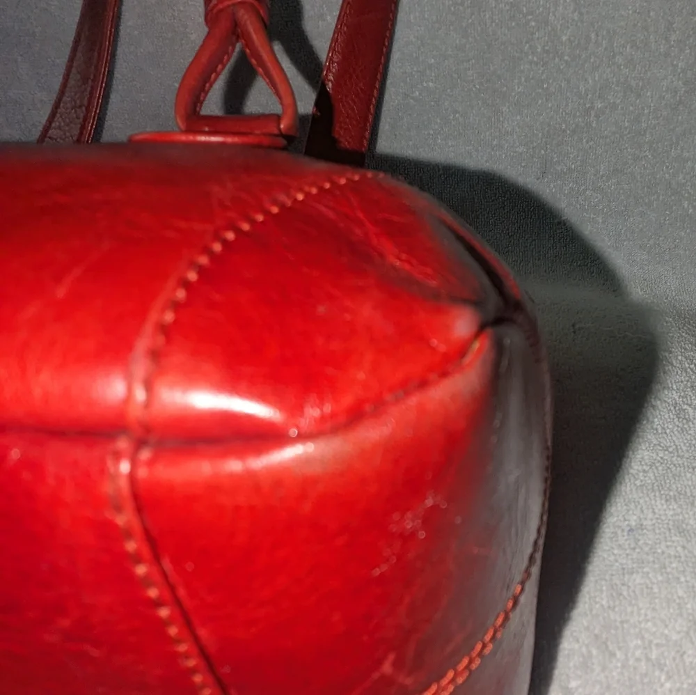 Derek Alexander red leather shoulder bag.